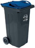 Blue - topped wheelie bin
